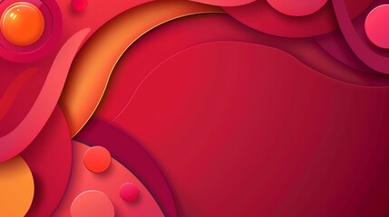 Wall Mural - Ruby maroon minimalist background with space above for text flat design top view rich theme cartoon drawing Splitcomplementary color scheme
