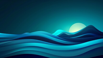 Sapphire teal minimalist background with space above for text flat design front view bold theme animation vivid