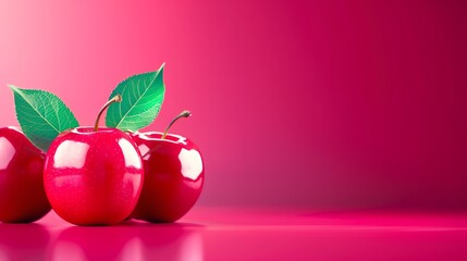 Wall Mural - Candy apple red minimalist background with space above for text flat design front view bright theme animation Triadic Color Scheme