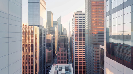 Poster - Skyscrapers in a big city financial district. Background image. Created with Generative AI technology.