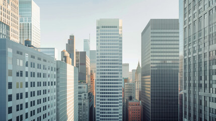 Poster - Skyscrapers in a big city financial district. Background image. Created with Generative AI technology.
