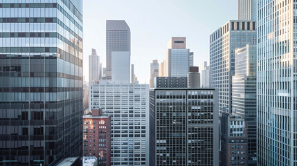 Poster - Skyscrapers in a big city financial district. Background image. Created with Generative AI technology.