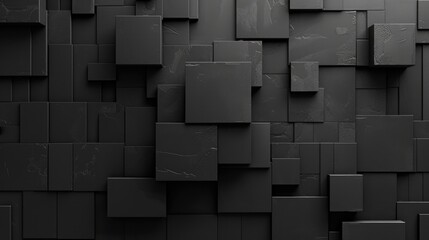 Dark Background Modern. 3D Geometric Blocks Creating Tech Network Wallpaper