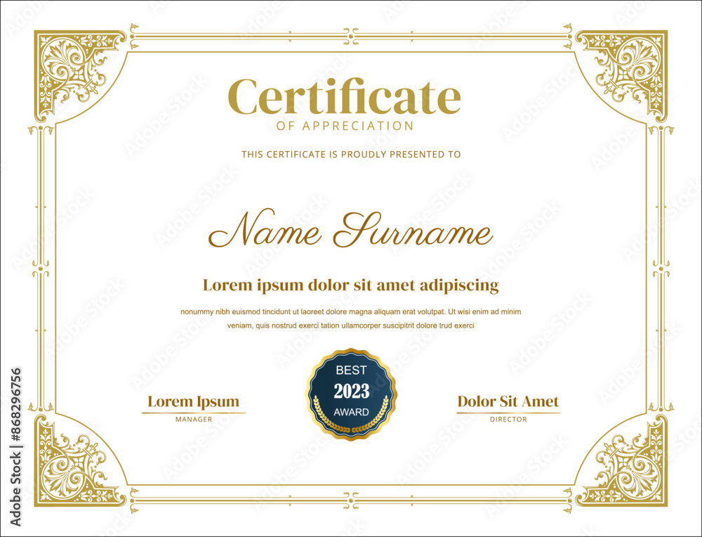 Clean and Professional Certificate Template with Abstract Geometric ...