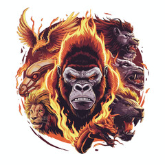 Animals with the power of blazing fire gorilla
