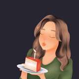 girl with a cake
