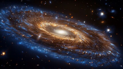 Wall Mural - detailed view of a lenticular galaxy with a unique structure and bright stellar population generativ