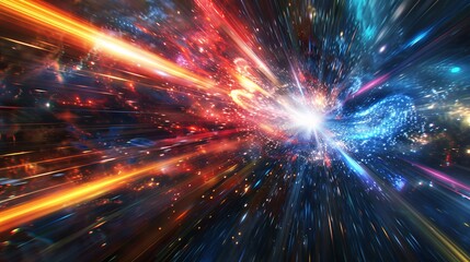 Wall Mural - cosmic burst: a spectacle of light and color