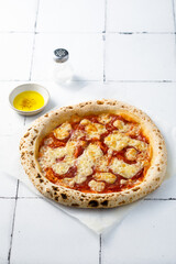 Wall Mural - Traditional Italian pizza with sausage and cheese