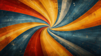 Poster - Retro Swirl Background with Warm Colors