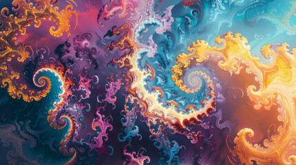 Poster - Vibrant Abstract Fractal Art