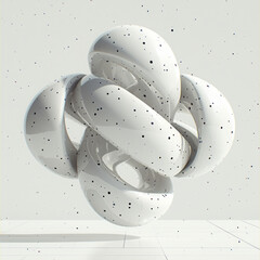 Wall Mural - White Abstract Knot with Black Speckles
