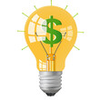 © ItziesDesign - A lightbulb with a dollar sign inside, symbolizing a bright idea for financial success., png, transparent