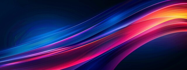 Poster - Abstract Colorful Swirling Waves on Dark Background