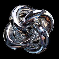 Aufkleber - hyperfuturism abstract 3d liquid matte metal, chrome, octane render isolated background design layout