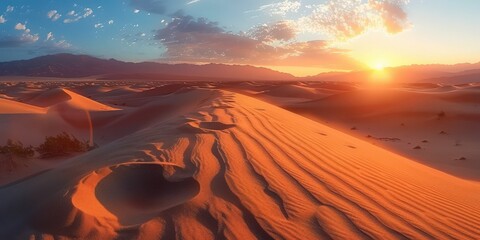 Wall Mural - Sunset Over the Desert Dunes