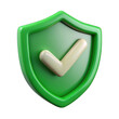 © shabbir - Green shield checkmark security 3d isolated on transparent background