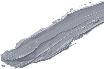 gray paint brush strokes isolated on transparency background. Acrylic paint smears