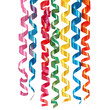 © JR-50 - Vibrant and colorful curling ribbons hanging, perfect for decorating parties, celebrations, or presents. Adds a festive and playful touch.