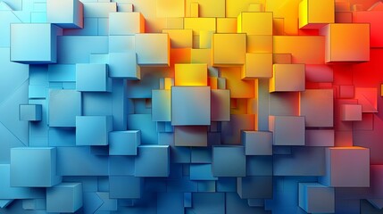 Poster - Abstract Geometric Pattern With Light Blue, Green, and Yellow Gradient