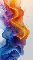 Poster - Abstract Colorful Swirling Shapes Background With White Space