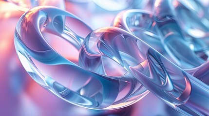 Poster - Abstract Interlocking Rings and Polygons With Gradient Background