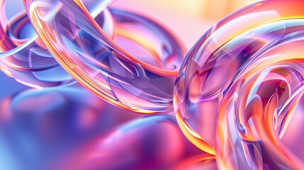 Poster - Abstract Interlocking Rings and Polygons With Gradient Backdrop