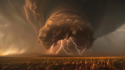 Wall Mural - tornado and lightning