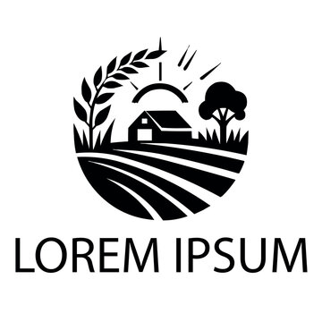 A black agriculture logo on white simple background