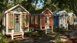 © Ramzan - tiny house community with varied Bahama shutters, each reflecting the personality of its inhabitants