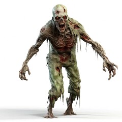 Poster - a 3d rendering of a creepy zombie character