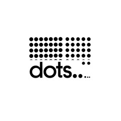 Poster - a black and white dot logo on a white background