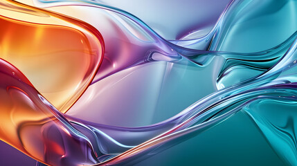 Wall Mural - Wavy Glass Shapes Background