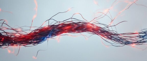 Wall Mural - Blue and red electricity isolated on transparent background