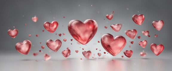 Wall Mural - Heart element set on transparent background