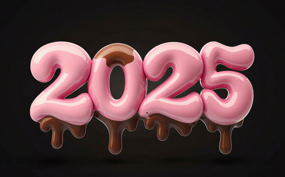 2025 Happy New Year Text Background 06