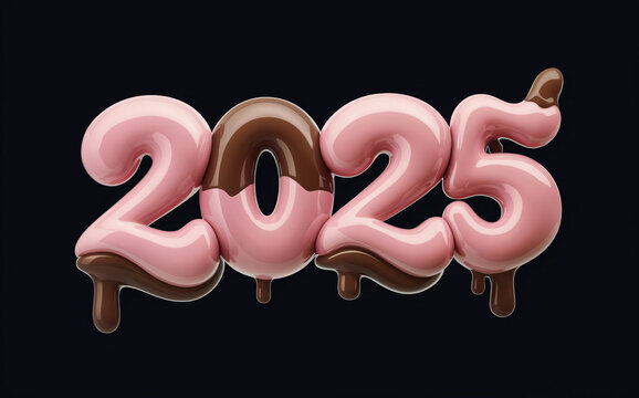 2025 Happy New Year Text Background 05