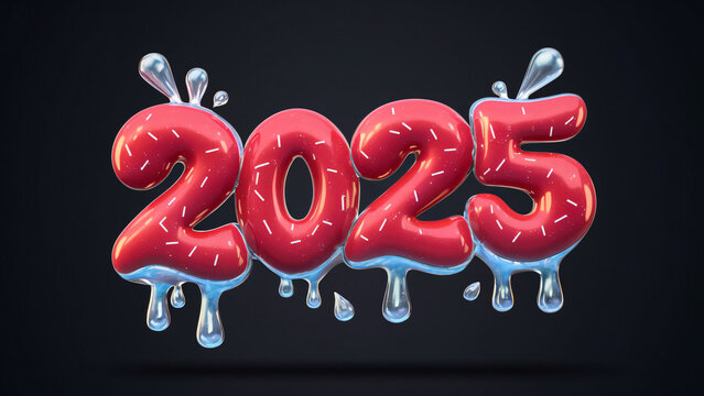 2025 Happy New Year Text Background 03