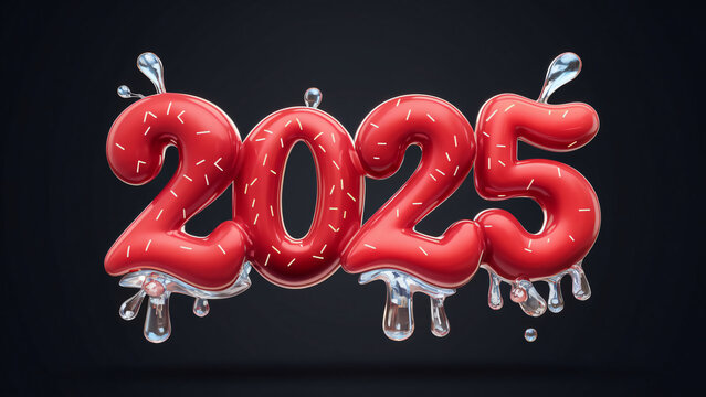 2025 Happy New Year Text Background 04