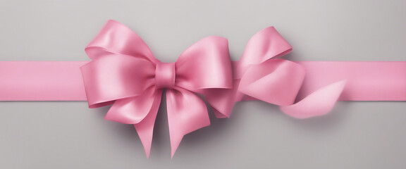 Wall Mural - Pink bow ribbon element set on transparent background