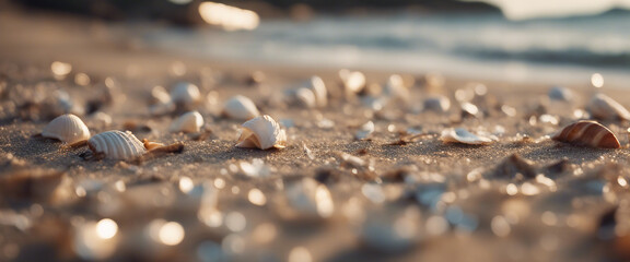 Sticker - Shells Scattered on the Beach