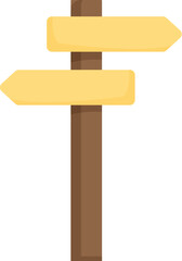 Poster - Simple wooden signpost is pointing in two opposite directions with blank space for adding text