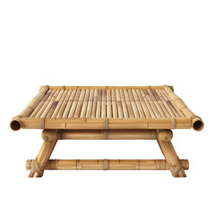 Poster - 3d rendering of a classic bamboo table isolated on a clear background