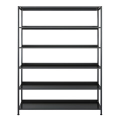 Poster - 3d rendered metal rack with five shelves, set against a transparent checkered backdrop