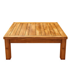 Poster - Classic wooden coffee table with a clear background, ideal for interior design mockups