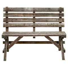 Poster - Vintage rustic wooden bench with transparent background, ideal for graphic design