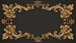 © Milan - A beautifully ornate golden floral frame set against a dark background, featuring detailed flowers and swirling leaf patterns, making it ideal for elegant designs and invitations.