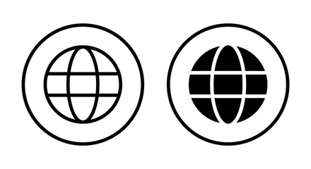 Poster - Internet globe icon on circle line. Web, website sign symbol