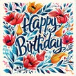 © Silvana - Craft a charming birthday card design that presents the message 'Happy Birthday' in a delightful manner