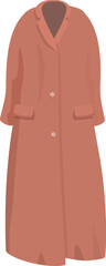 Wall Mural - Long brown coat with buttons, pockets and collar, warm clothes for cold weather